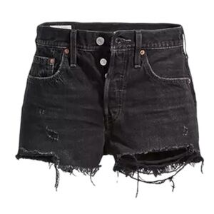 Levi's 501 Original Fit High Rise Distressed Classic Button Up Shorts